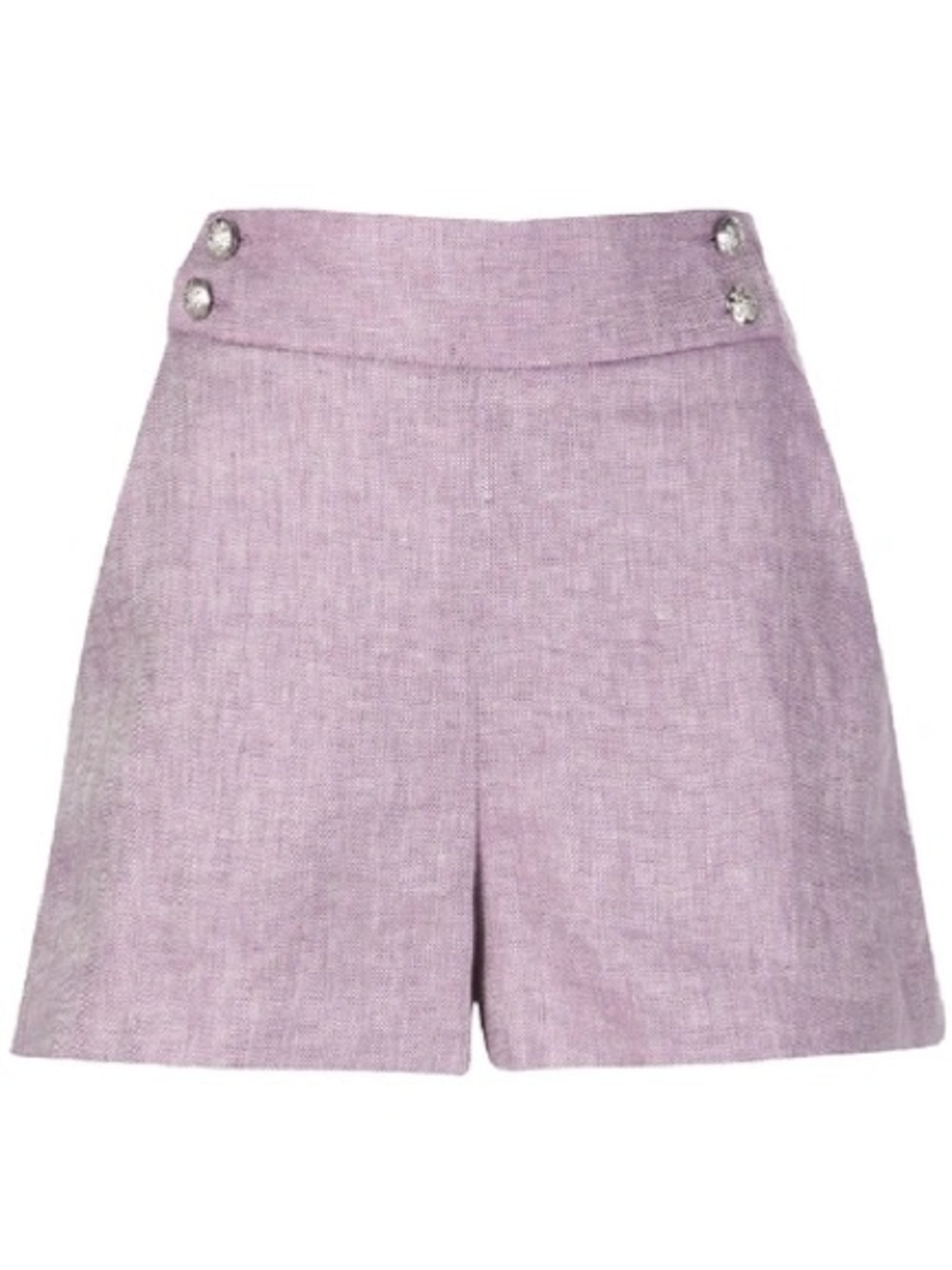 Lilac Veronica Beard Kimm Herringbone Linen Shorts